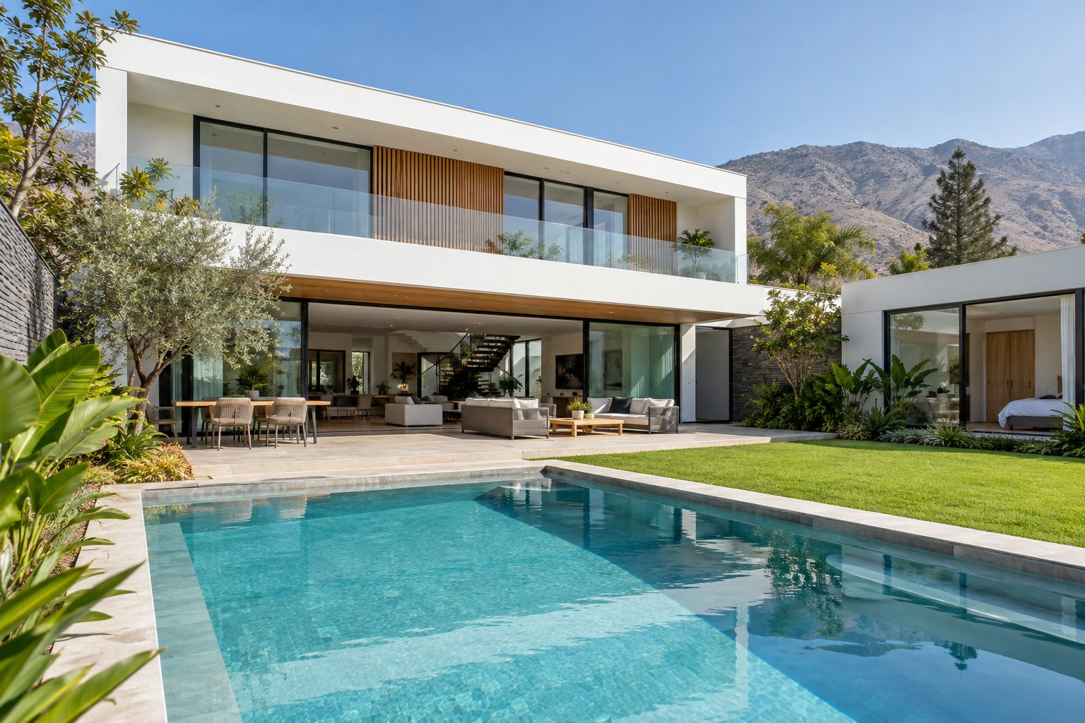 Casa con jardín y piscina